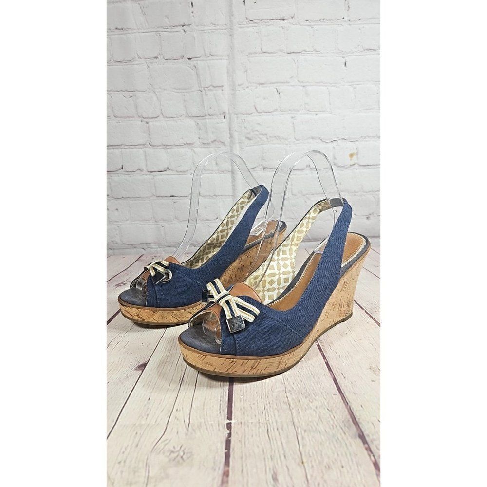 Sperry Open-Toe Cork Wedge Slingback Sandals Women's Size 8.5 - Picture 3 of 9